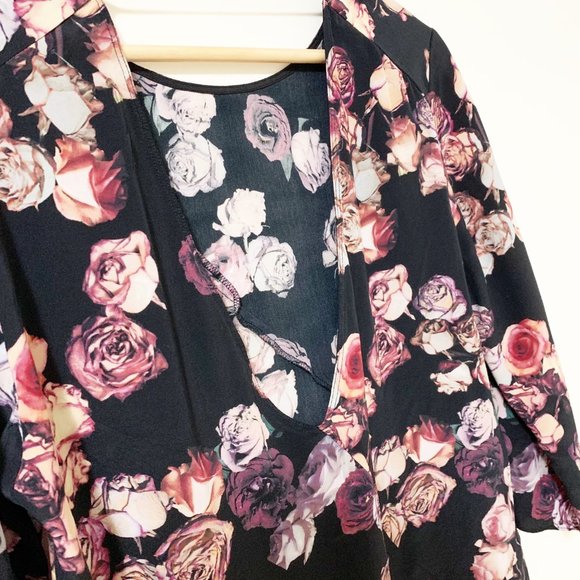 ARITZIA | WILFRED BLACK 100% SILK FLORAL TOP - Picture 6 of 8